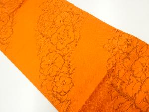 椿に花模様織出し名古屋帯